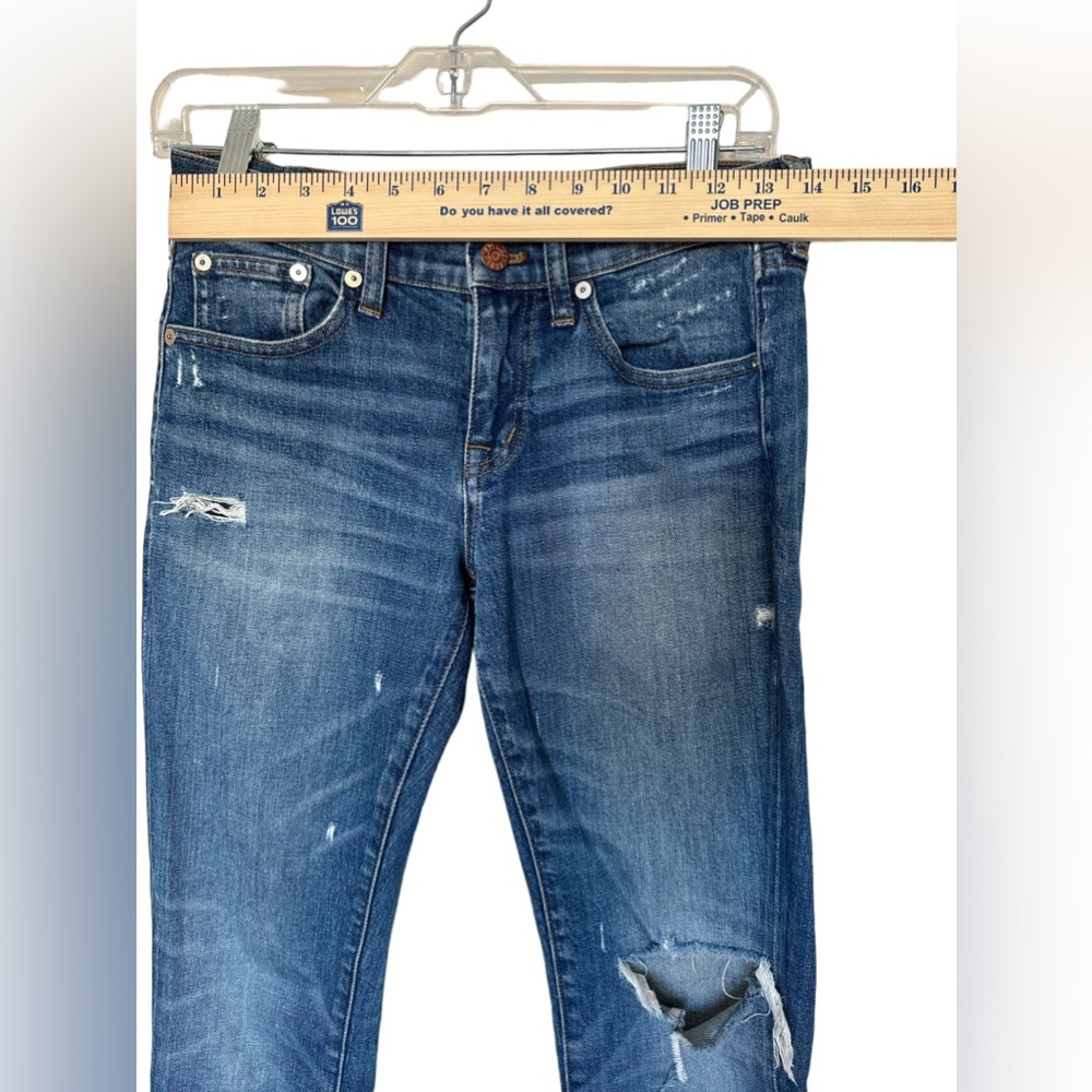 Madewell Distressed Medium/ Dark Wash Slim‎ Boy Jean, Size 24 - Picture 7 of 10